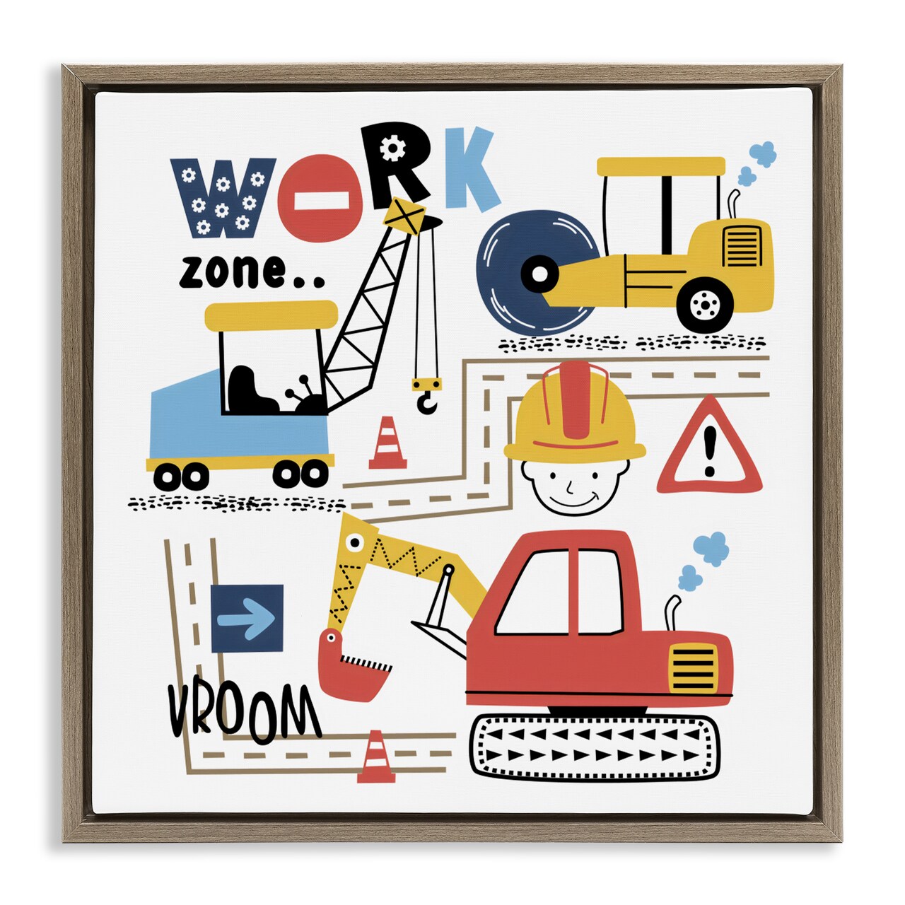 Stupell Industries Work Zone Construction Essentials Floating Frame, design by Creative Studio